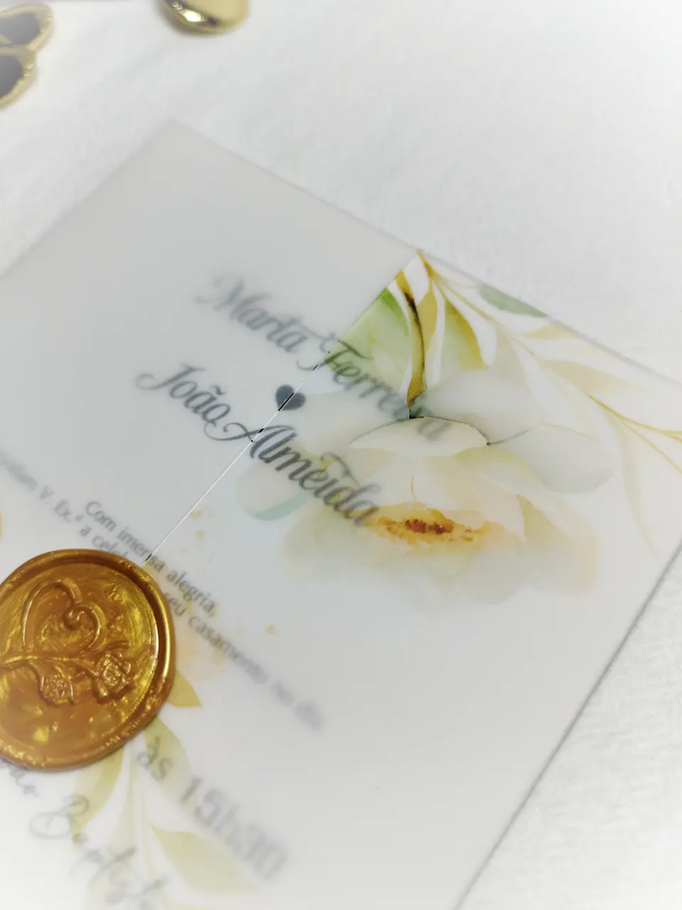 Convite Jardim Dourado — Capa Transparente e Lacre 5