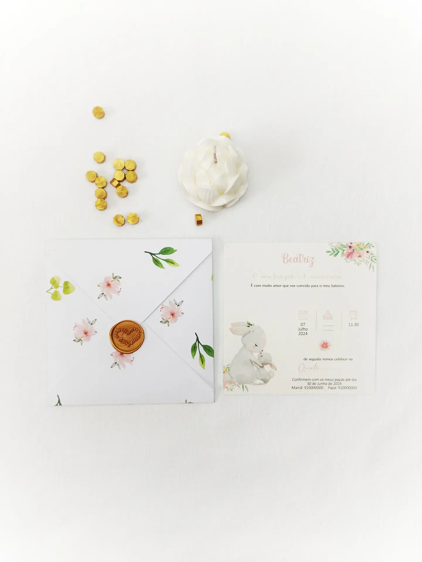 Convite Doce Jardim com Envelope Personalizado 1
