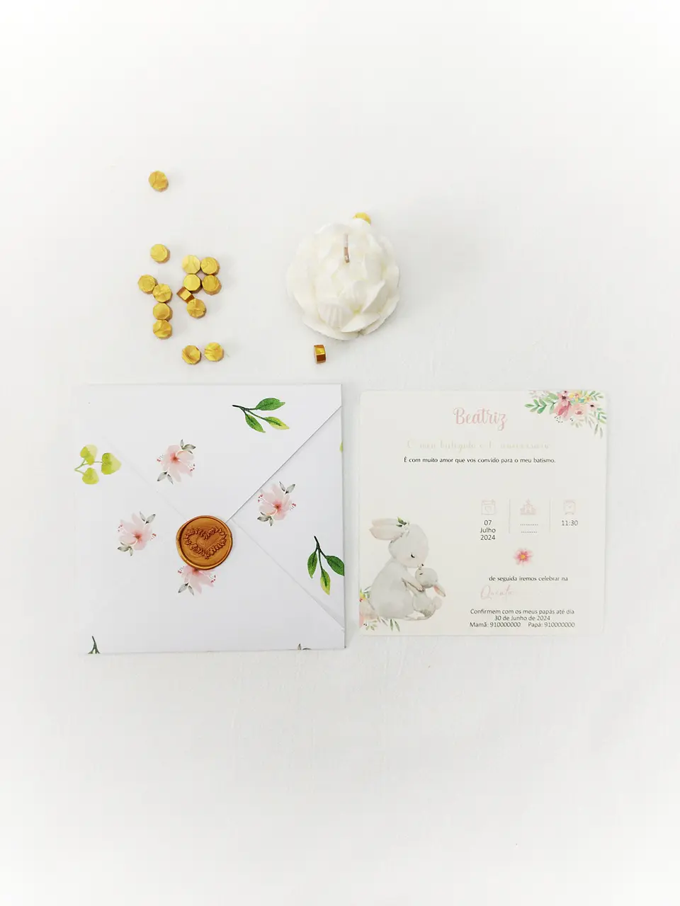 Convite Doce Jardim com Envelope Personalizado 1