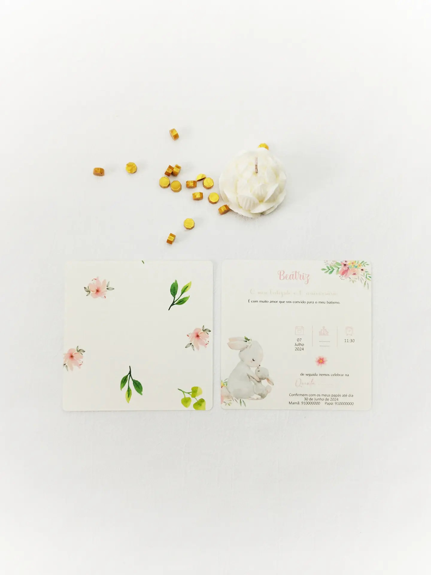 Convite Doce Jardim com Envelope Personalizado 2