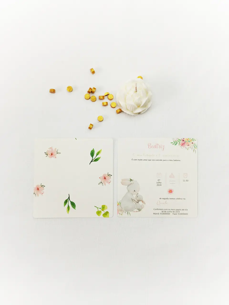 Convite Doce Jardim com Envelope Personalizado 2