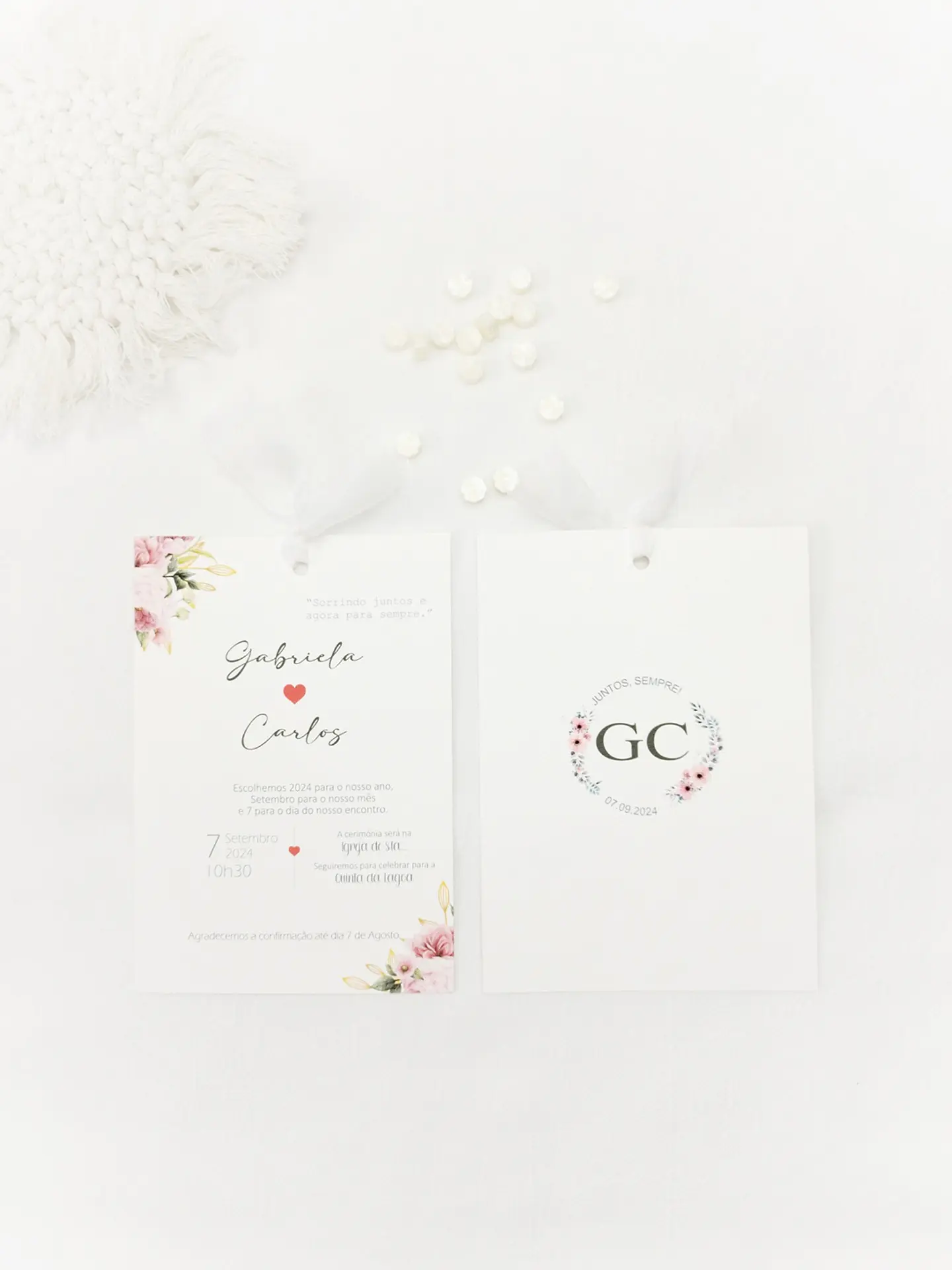 Convite Laço de Amor com Capa Deslizante 2
