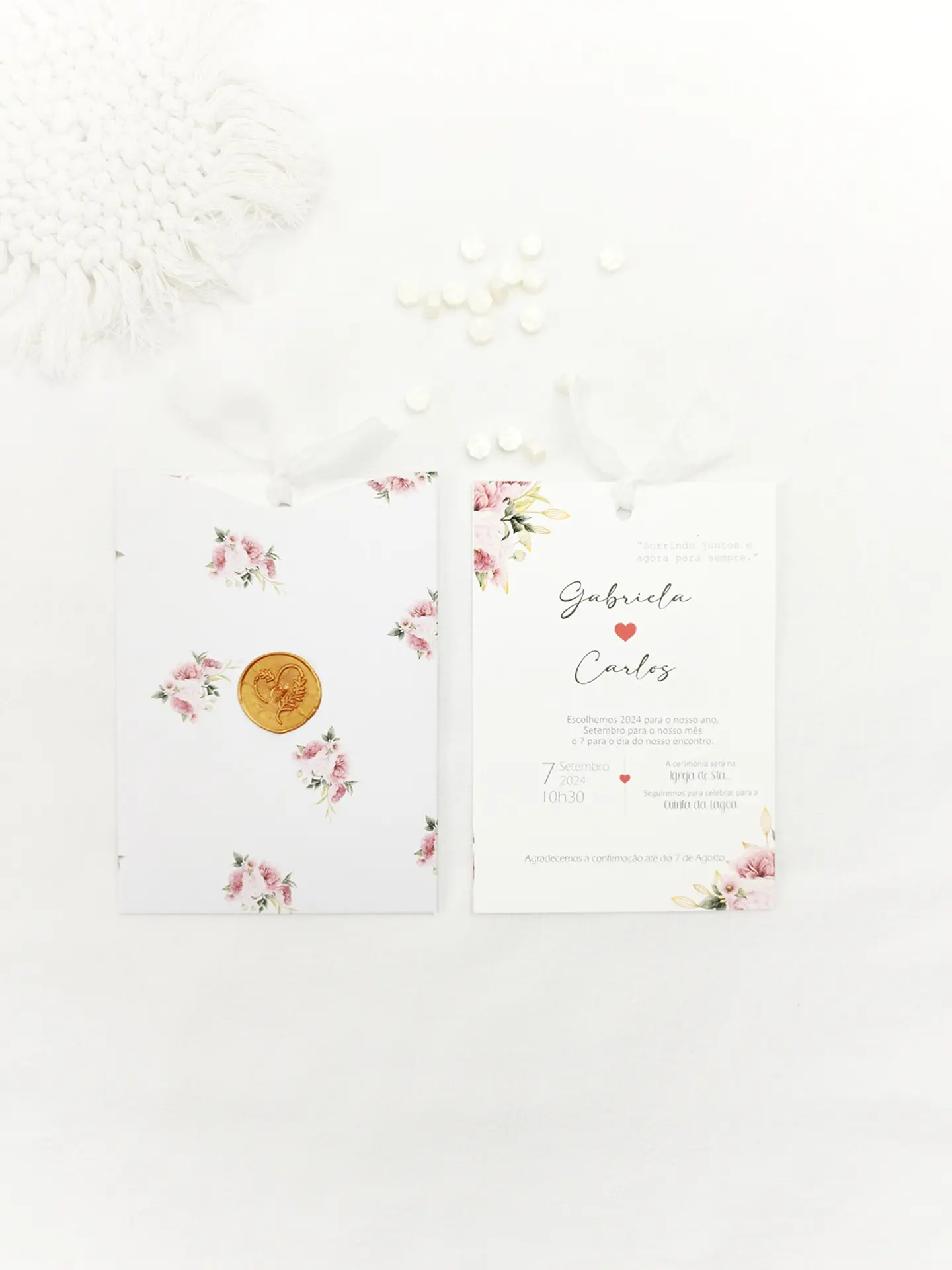 Convite Laço de Amor com Capa Deslizante 1