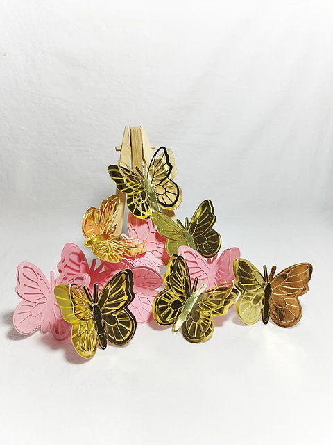 Conjunto Voo Dourado — 12 Borboletas