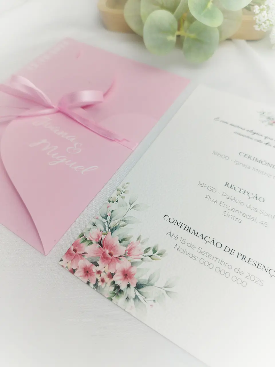 Convite Coração Floral 2