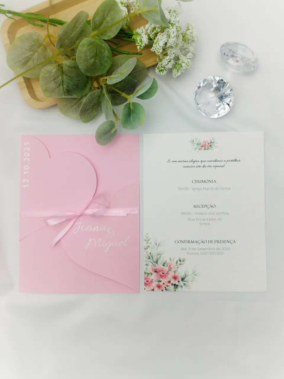 Convite Coração Floral 3