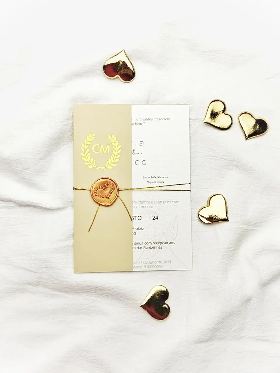 Convite Monograma Dourado 1