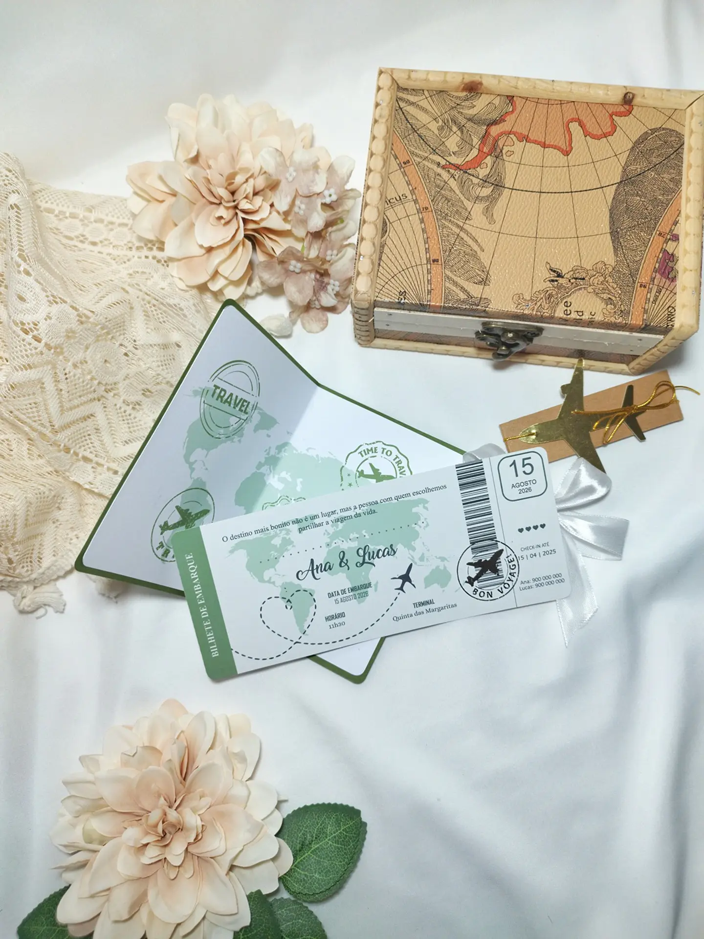 Convite Passaporte Laço de Viagem 1