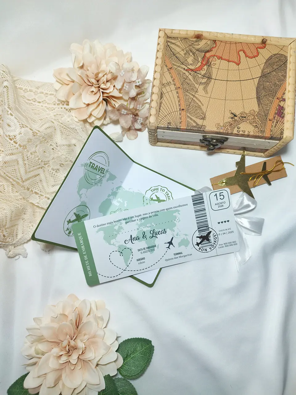 Convite Passaporte Laço de Viagem 1