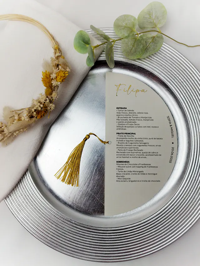 Menu Meia Lua com Foil