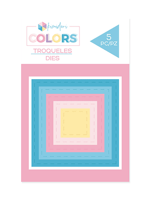 Troqueles básicos Kimidori Colors Mini Cuadrados Cosidos