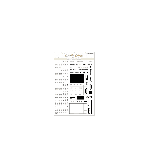 Set sellos acrilicos calendario Mensual 