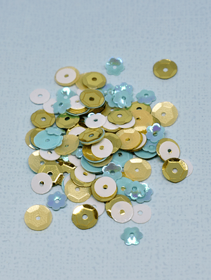 Lentejuelas Gold & Blue 