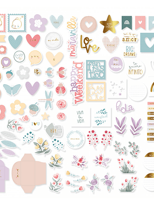 Die cuts palabras y frases Chibi en el Bosque 