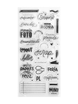 Sello acrílico 11x21 cm Scrap 