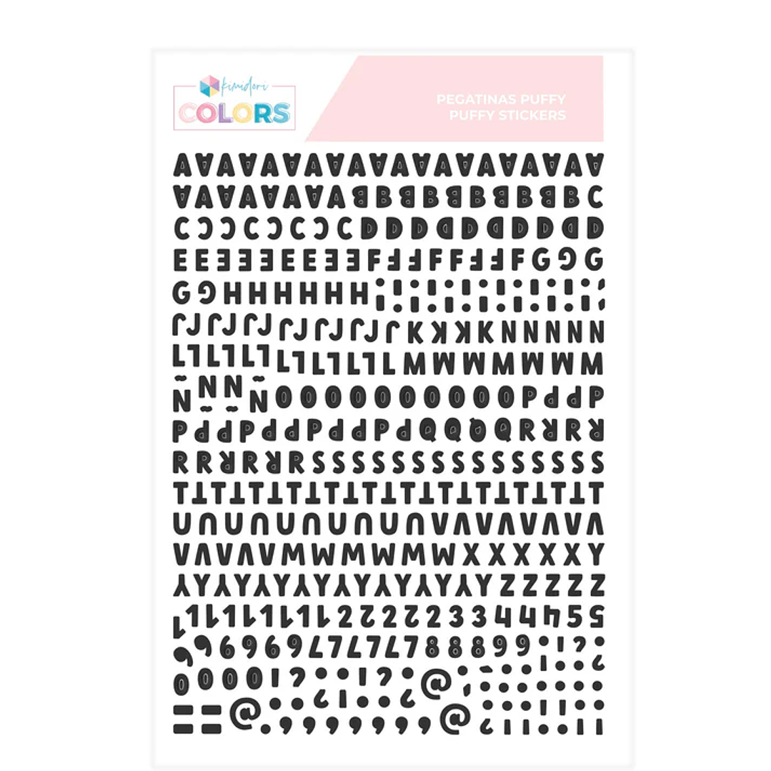 Alfabeto puffy Negro extra Julio y Agosto SYL Kimidori Colors  1