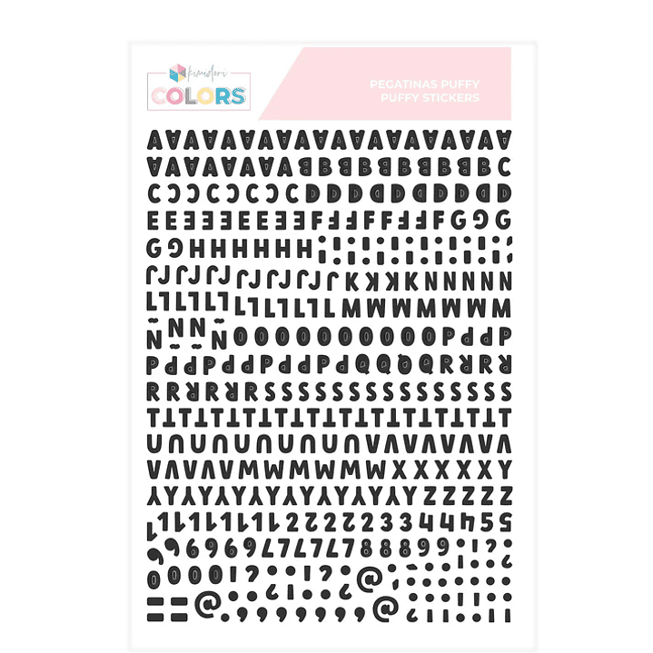 Alfabeto puffy Negro extra Julio y Agosto SYL Kimidori Colors  1