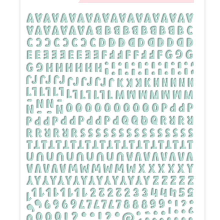 Alfabeto puffy extra SYL Mint  1