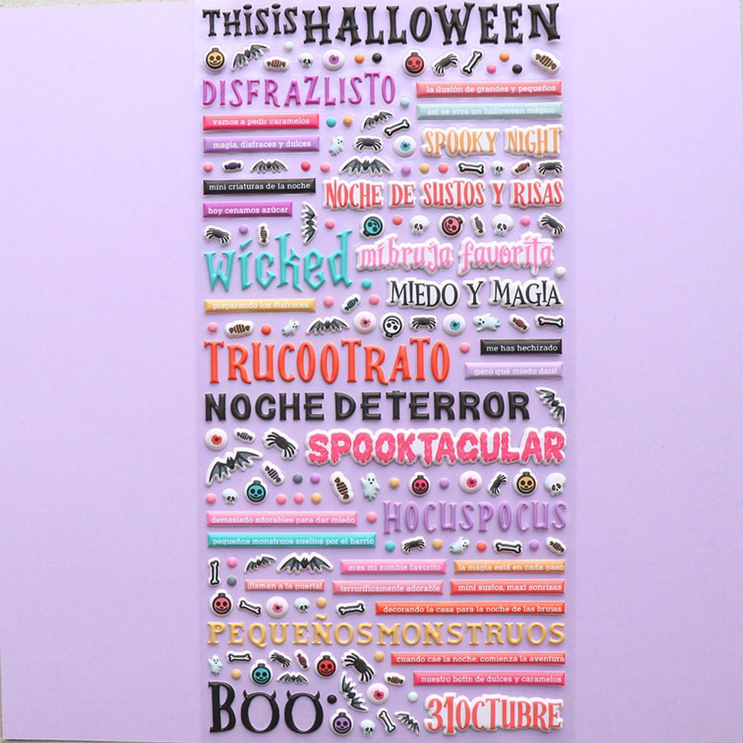 Pegatinas puffy palabras This is Halloween  1