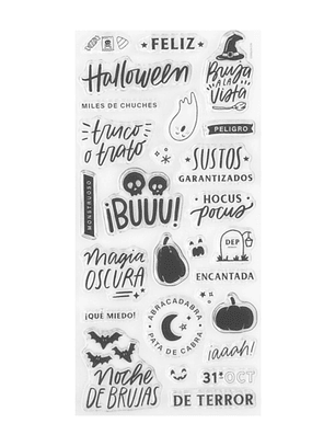 Sello acrílico 11x21 cm Truco o trato 