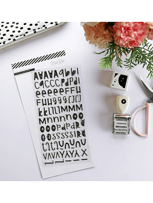 Puffy Stickers black Alphabet 