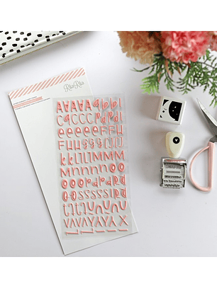 Puffy Stickers Coral Alphabet 