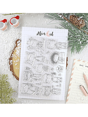 Set de sellos transparentes Kalikimaka de Alúa Cid