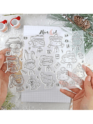 Set de sellos y troqueles Noel de Alúa Cid