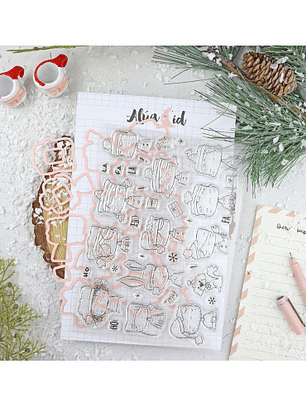 Set de sellos y troqueles Noel de Alúa Cid