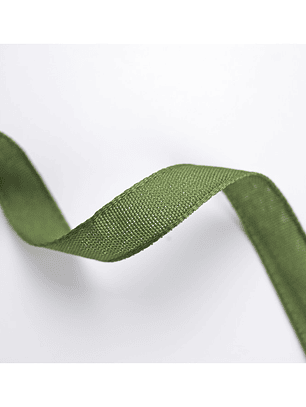 Cinta de lino de color verde hoja (Width: 6mm) 
