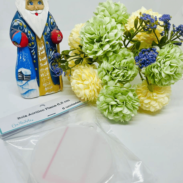 Set de bolas acrilica plana 6.5 cm 2