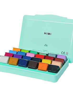 HIMI - MIYA SET GOUACHE 24 COLORES / 30GR( NO INCLUYE PINCEL)VERDE  