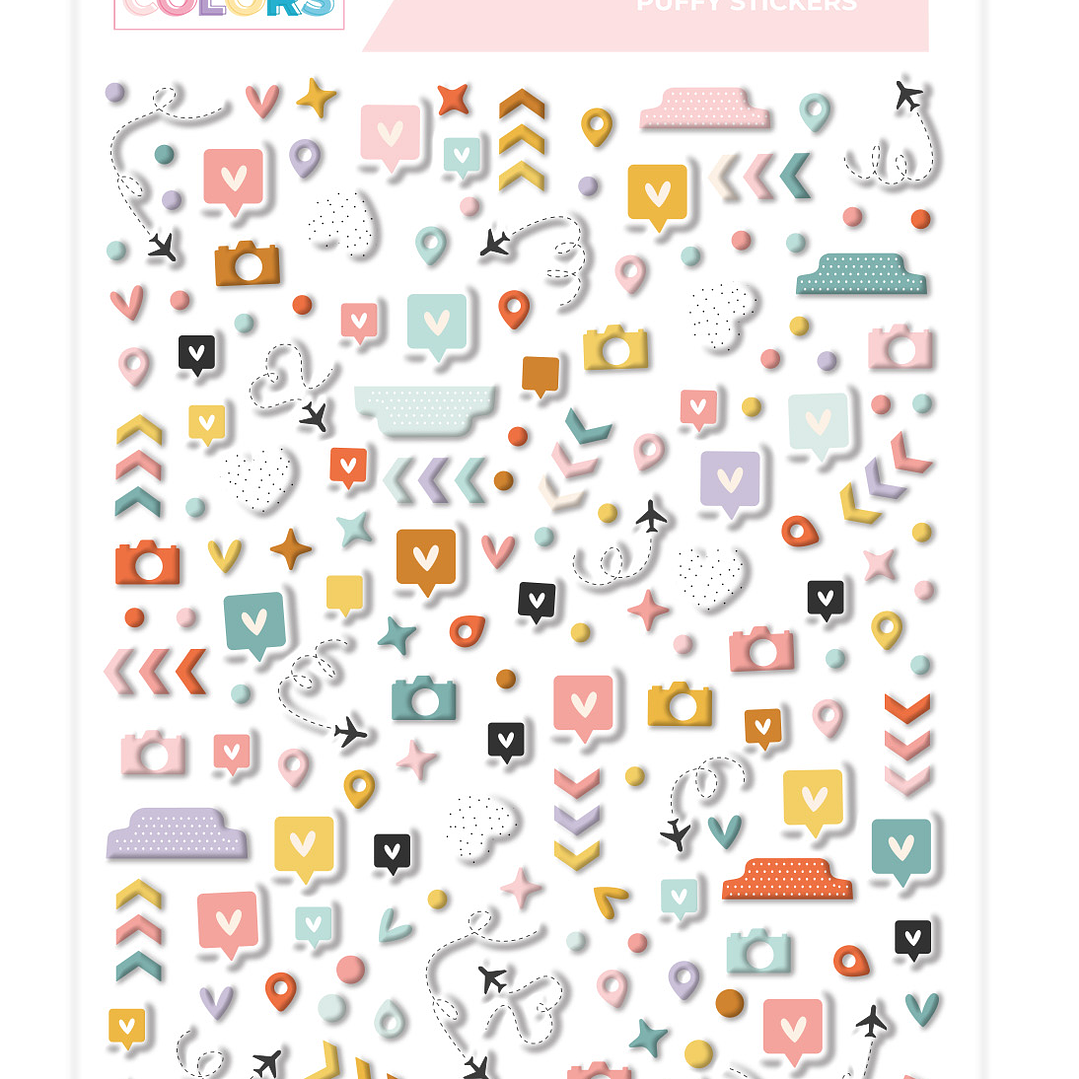 Pegatinas puffy Iconos básicos SYL Noviembre y Diciembre 1