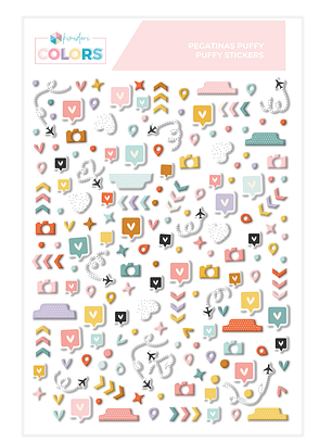 Pegatinas puffy Iconos básicos SYL Noviembre y Diciembre