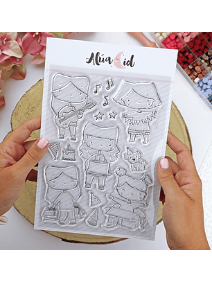 Sello con troquel Ohana de fiesta A5 