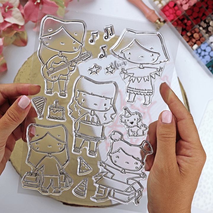 Sello con troquel Ohana de fiesta A5  7