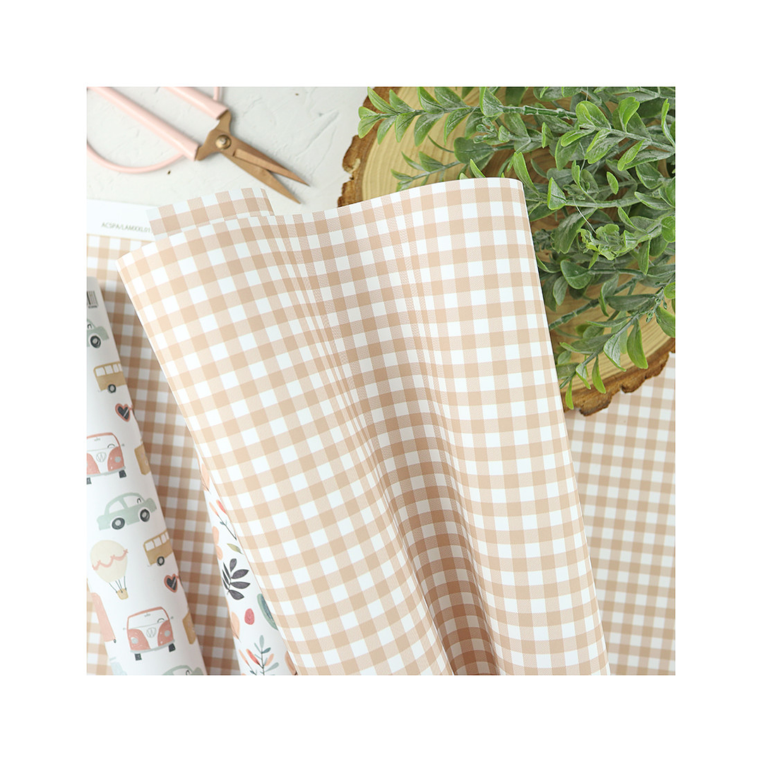 Papel laminado Vichy Tostado XXL de Alúa Cid 1