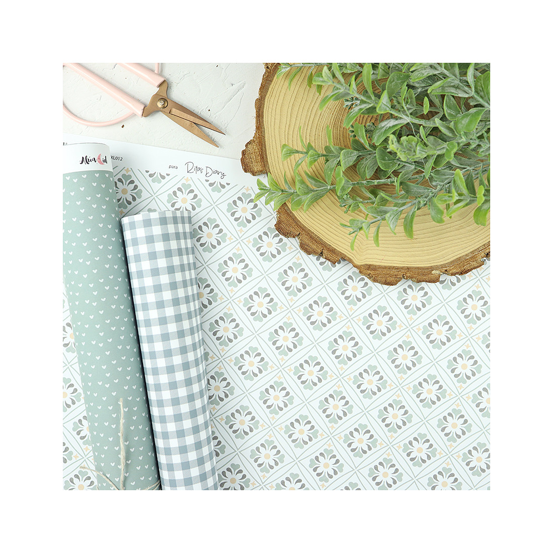 Hoja de papel laminado Azulejo Retro XXL | Alúa Cid 1