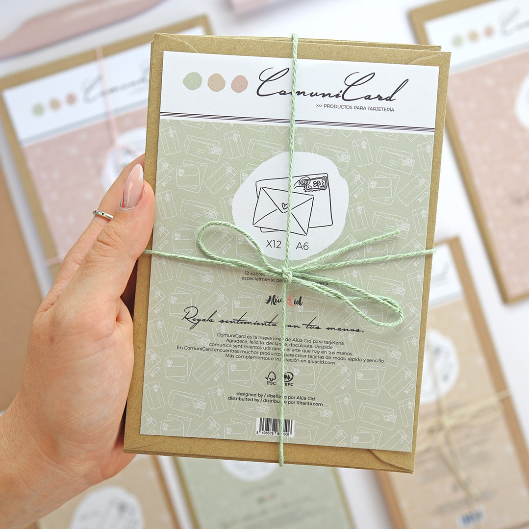 Juego de 12 sobres kraft C6 | ComuniCard 1