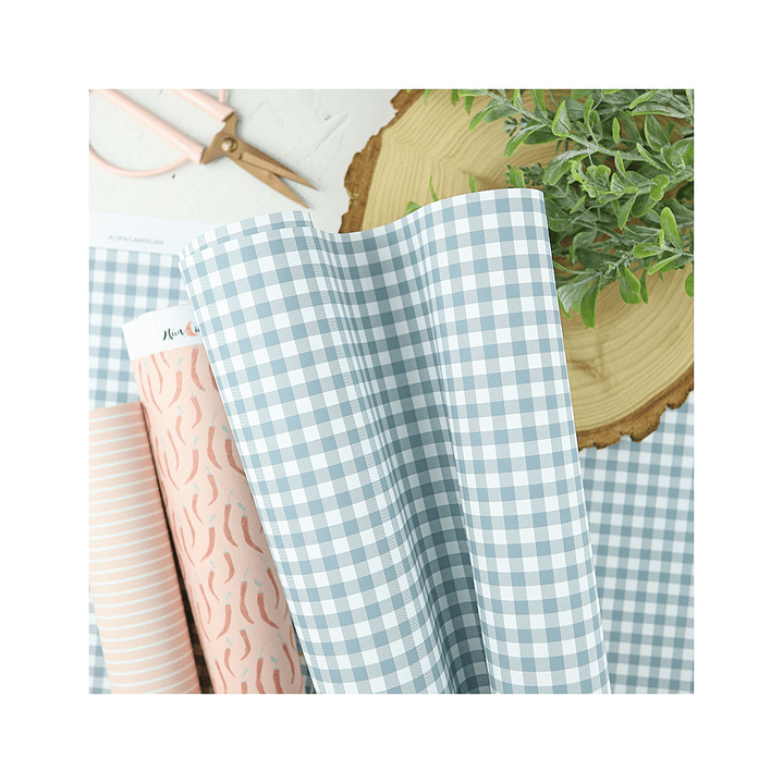 Papel laminado Vichy Azul XXL | Alúa Cid 1