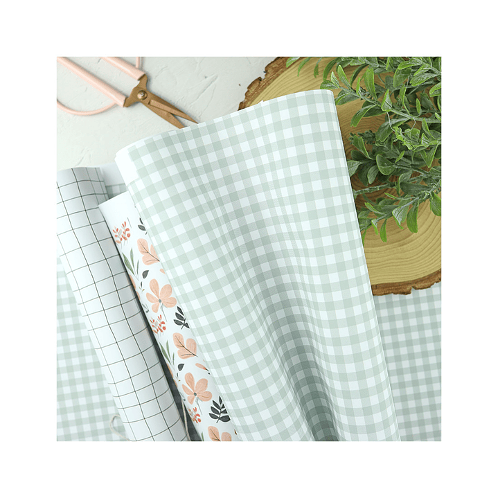 Papel Laminado Vichy Menta XXL | Alúa Cid 1