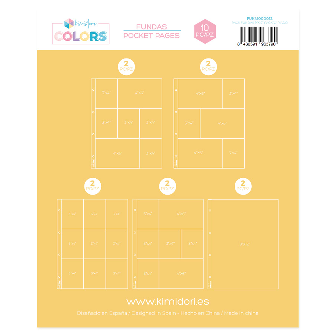 Fundas Kimidori Colors 9x12 Packvariado  1