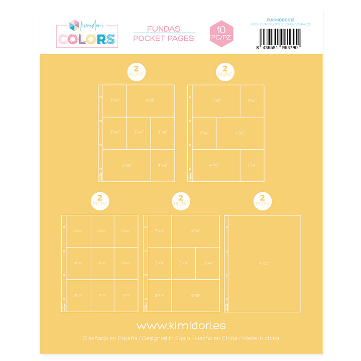 Fundas Kimidori Colors 9x12 Packvariado  1