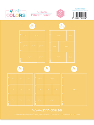 Fundas Kimidori Colors 9x12 MAXIPack variado 30 fundas 