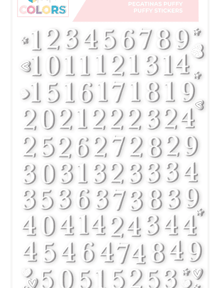 Números puffy Enero y Febrero 2026 Blancos 