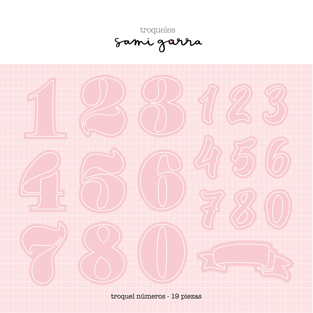 Troquel números19 piezas 1