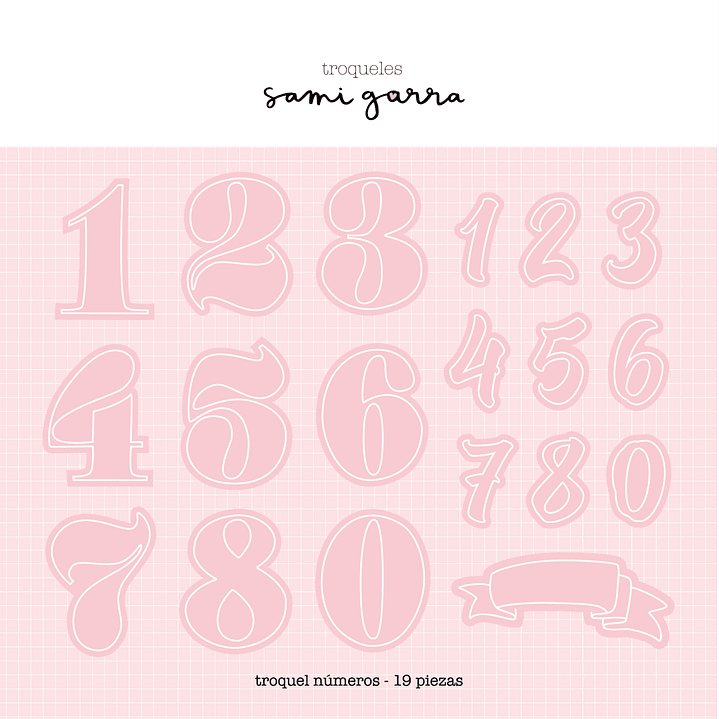 Troquel números19 piezas 1