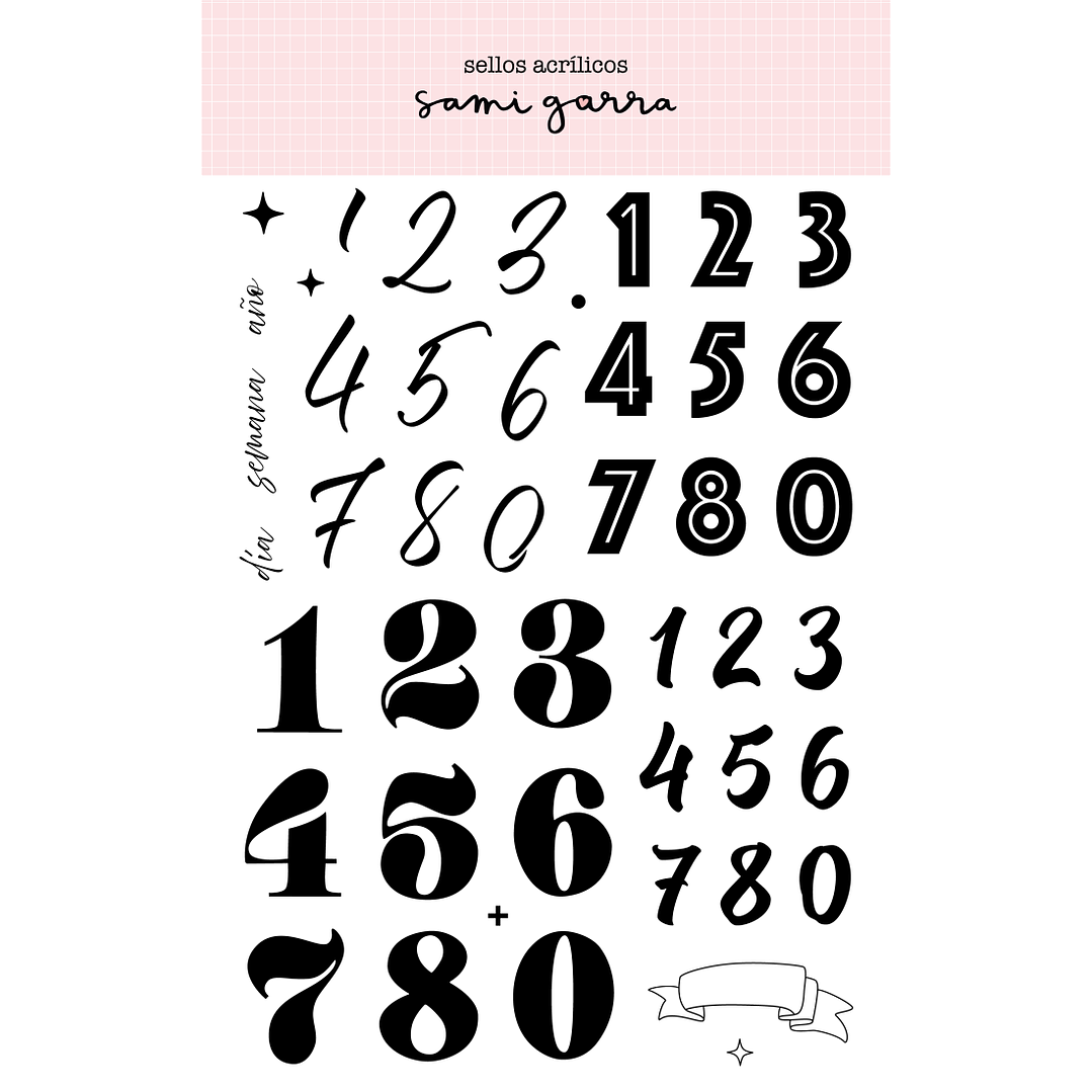 Sello números 15x24 cm 45 piezas 1