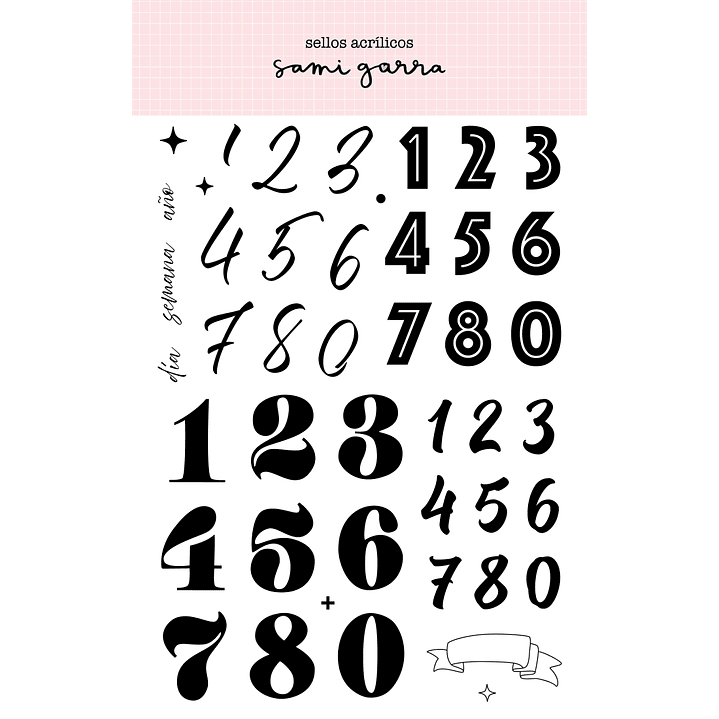 Sello números 15x24 cm 45 piezas 1