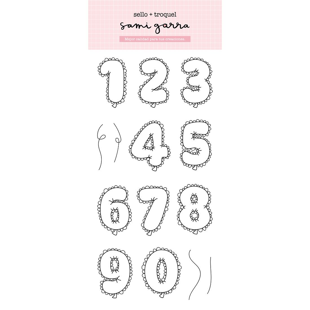 Sello + troquel diecut Números Globo (números con forma de globo) 1